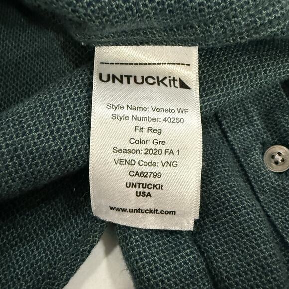 UNTUCKit Long Sleeve Button Up Shirt Men’s XL Green Micro Check Flannel EUC - Picture 6 of 8